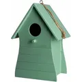 Spetebo - Holz Vogelhäuschen Zum Aufhängen 20 X 14 Cm - Grün - Garten Deko Vogel Nist Haus Mit Fütterungsloch
