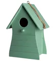 Holz Vogelhaus zum Hängen 20 cm - grün - Deko Vogel Futter Häuschen Nist Kasten