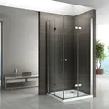 i-flair Falttür Duschkabine 75x75x190 cm aus durchsichtigem 6 mm Sicherheitsglas - DK99 - Silber