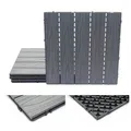 WPC Bodenfliese HWC-E21, 3D-Struktur beschichtet, grau, 4x je 50x50cm = 1qm
