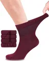 Fiera Besa Diabetikersocken für Herren mit Komfortbund ohne Gummibund, Knöchelhoch, Diabetiker Socken ohne Gummi & ohne Naht, Burgunderrot, 43-46