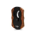 Colibri Doppel-Guillotine-Zigarrenschneider Schwarz mit dunklem Holz - 22 mm