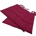NYVI Stuhlkissen 40x40 cm ComfySeat Beere 2er Set - Sitzkissen mit Bändern/Schleife, 9-fache Steppung - Indoor & Outdoor - Gartenstuhlkissen aus Baumwoll-Mischgewebe - ÖkoTex 100