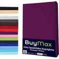 Buymax Spannbettlaken Wasserbett Spannbettlaken für Boxspringbetten Matratzen bis 35 cm Höhe, Jersey, Gummizug: Rundumgummi, (1 Stück), Spannbetttuch 97% Baumwolle, 3% Elasthan, atmungsaktiv, 40 cm Steghöhe lila 180-200 cm x 200-220 cm