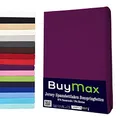 Buymax Wasserbett Spannbettlaken Stretch 180x200-200x220 cm für Wasserbetten und Boxspringbetten Bettbezug für Matratzen bis 35 cm Matratzenhöhe, Aubergine