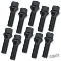 H&R 10x schwarze Radschraube/Bolzen Kegel 60° M12x1,5x28 für BMW u.v.a. Felgen