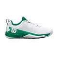 Wilson Rush Pro 4.5 Clay Herren-Tennisschuhe, Atmungsaktives Mesh, Außergewöhnliche Unterstützung und Abriebfestigkeit, Leichte Dämpfung, Weiß/Bosphorus/Schwarz, Größe 11,5