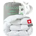 Welldora Komfort Bettdecke 155x220 - 100% Extraweiche Federn & Daunen - Fachärztlich, Allergiker Ganzjahres Federbett Daunendecke