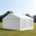 TOOLPORT Partyzelt Festzelt 5x4 m Garten-Pavillon PVC Plane 700 N in weiß Wasserdicht