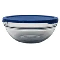 Pasabahce Chef Schüssel aus Glas rund mit blauem Deckel 23cm