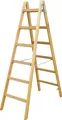 Iller Holz Stehleiter Classic mit Eimerhaken 2x6 Sprossen