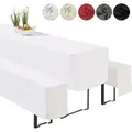 heimtexland ® Hussen Set 3-teilig Bierzeltgarnitur 1x Tischhusse Biertisch 2x Bankhusse Bierbank Tischdeko Typ860 Weiß 50x220 cm - Weiß