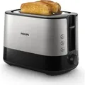 Philips Viva Collection Toaster, 2 Toastschlitze, Brötchenaufsatz, 8 Stufen, Schwarz (HD2637/90) - Silber