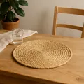 Platzset & Glasuntersetzer Set Wasserhyazinthe – Ø 38 cm & Ø 12 cm, natur