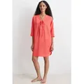 Marc O'Polo Strandkleid leichtes Tunikakleid, seitliche Schlitze, V-Ausschnitt bunt XS