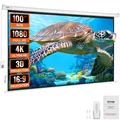 VEVOR Elektrische Beamerleinwand Motorleinwand Projektorleinwand 254cm 16:9 4K