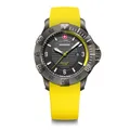 WENGER Herren Armbanduhr Seaforce, Ø 43 mm, Swiss Made, Analog Quarz, Wasserdicht bis 200 m, Silikon-Armband, Schwarz/Gelb, 01.0641.145