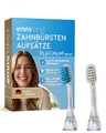 emmi-DENT Ultraschall Aufsteckbürsten M2 Wave in Blau & Weiß I 2er Ersatzbürsten für Platinum Zahnbürste I Ungerade Zähne I Plaque-Reduktion I Kompatibel mit emmi-DENT Ultraschall Platinum-Serie