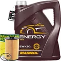 MANN-FILTER ÖLFILTER + 5 LITER MANNOL ENERGY 5W-30 MOTORÖL VW 502.00 505.00 5W30