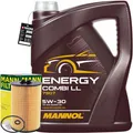 MANN ÖLFILTER + 5L MANNOL ENERGY COMBI LL 5W-30 passend für VW 504.00 507.00
