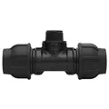 PE Verschraubung T-Stück Ø 25 x 1" AG x 25mm mit Klemmverschraubung für PE-Rohr Durchgang 25mm und Abzweig 1" AG für Wasserversorgung in Orts- und Fernwassernetzen, Brunnen- und Eigenwasserversorgung