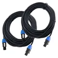 Pronomic pro-line BOXSP2-10 Lautsprecherkabel 2x 2,5 mm² - 1 Paar professionelle Boxenkabel für DJ & PA - Länge: 10 m - Stecker: 2-Pol Speakon-kompatibel - Spannzangen-Zugentlastung - Schwarz