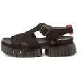 Art für Damen. 118821101003_001 Ledersandalen 1882 Madeira schwarz (37), 3 bis 5 cm, Schnalle, Lässig