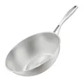 Wok unbeschichtet | Ø 30 cm | Edelstahl | Backofengeeignet bis 240 °C SILBERTHAL