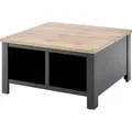 Couchtisch HOME AFFAIRE "Westminster S BESTSELLER", dunkelgrau, wotan eiche, dunkelgrau, wotan eiche, B:93cm H:50cm T:93cm, Intasien verschiedene Furniere, Tische, Couchtisch Eckige Couchtische Holz-Couchtische, im romantischen Landhausstil