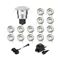 ledscom.de LED Boden-Einbauleuchte Atria für außen Aluminium kalt-weiß, je 14lm, IP65, 40mm Ø 15er Set