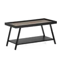 Moderner Couchtisch CUDA 80cm Altholz-Look schwarzes Metallgestell