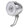 Retro LED Scheinwerfer Fahrrad Licht vorne Frontlicht mit Chrom Look und Batt...