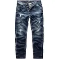 REPUBLIX Straight-Jeans JAX Herren Regular Fit Destroyed Jeans blau W40/L30