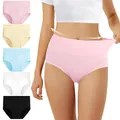 FALARY Unterhosen Damen Baumwolle Hohe Taille 5er Pack Stretch Atmungsaktiv Panties Weich Frauen Unterwäsche M Mehrfarbig-2