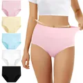 Unterhosen Damen Baumwolle Hohe Taille 5er Pack Stretch Atmungsaktiv Panties ...