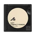 Manhattan Soft Compact Powder, Helles Kompakt Puder mit Puderquaste für einen matten, ebenmäßigen Teint, Farbe Transparent 0, 1 x 9g
