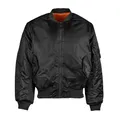 Mil-Tec US Fliegerjacke Typ MA1® PES • Klassische Bomberjacke im US Air Force Stil • Wendbare Pilotenjacke • Übergangsjacke Herren aus Polyester • Windfeste Outdoorjacke • Schwarz, M