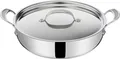 Tefal Servierpfanne Jamie Oliver Cook's Classic, Schmorpfanne Induktion beschichtet, Edelstahl (1-tlg), Thermo-Signal bei idealer Brattemperatur, für alle Herdarten geeignet