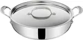 Tefal Servierpfanne "Jamie Oliver Cook's Classic, Schmorpfanne Induktion beschichtet", schwarz (edelstahlfarben, schwarz), Ø 30cm + Höhe 8cm