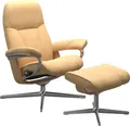 Stressless® Relaxsessel Consul (Set, Relaxsessel mit Hocker), mit Hocker, mit Cross Base, Größe S, M & L, Holzakzent Eiche