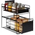 Relaxdays - Schubladenregal, Mit 2 Körben, Unterschrank Organizer, Küche Und Bad, Korbauszug, Hbt 39,5x25x40,5 Cm, Schwarz