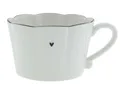 Tasse, Becher RUFFLE HEART gewellt mit schwarzem Herz Bastion Collections