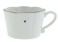 Bastion Collections Tasse Ruffle Herz gewellt mit schwarzem