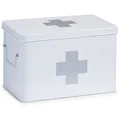 Medizinbox Metall weiß Erste Hilfe Hausapotheke Notfallbox Verbandsbox