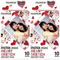 2 x Fujifilm instax mini Heart Sketch Instant Film 10 Aufnahmen ! MDH 04/2027