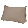 sleepling Rückenkissen, Keilkissen für Bett und Sofa, Lendenkissen, Lesekissen, Strandkissen, Kissen zum Lesen groß mit Seitenfach, Waschbarer Bezug aus Möbelstoff, 70 cm breit, Hellbraun
