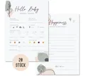 Things of Happiness Spiel 20 Babyparty Tippkarten Babyparty Spiel, Ratespiel Babyshower, Baby Tippkarten, Geschenk Geburt, Grün und Beige