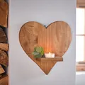 Wand Kerzenhalter Herz Teelichthalter Dekoherz Holz Wandlicht Wanddeko natur