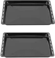 ICQN Backblech 422 x 370 x 30 mm Set, Emailliert Fettpfanne für Backofen und Herd, Passend ELECTROLUX, AEG, IKEA, ZANUSSI, JUNO, ZOPPAS, Kratzfest & Rostfrei, 42, 2x37x3 cm