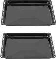 ICQN Backblech 422 x 370 x 30 mm 2er Set, Emaille, (Packung, 2-St., Doppelt), Passend für ELECTROLUX, AEG, IKEA, ZANUSSI, JUNO, ZOPPAS